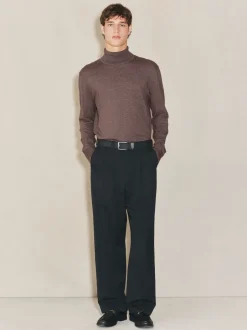 Poloshirts*Next - EDIT Gebreid poloshirt met lange mouwen en rolkraag Donker kiezelkleurig
