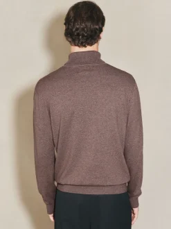 Poloshirts*Next - EDIT Gebreid poloshirt met lange mouwen en rolkraag Donker kiezelkleurig