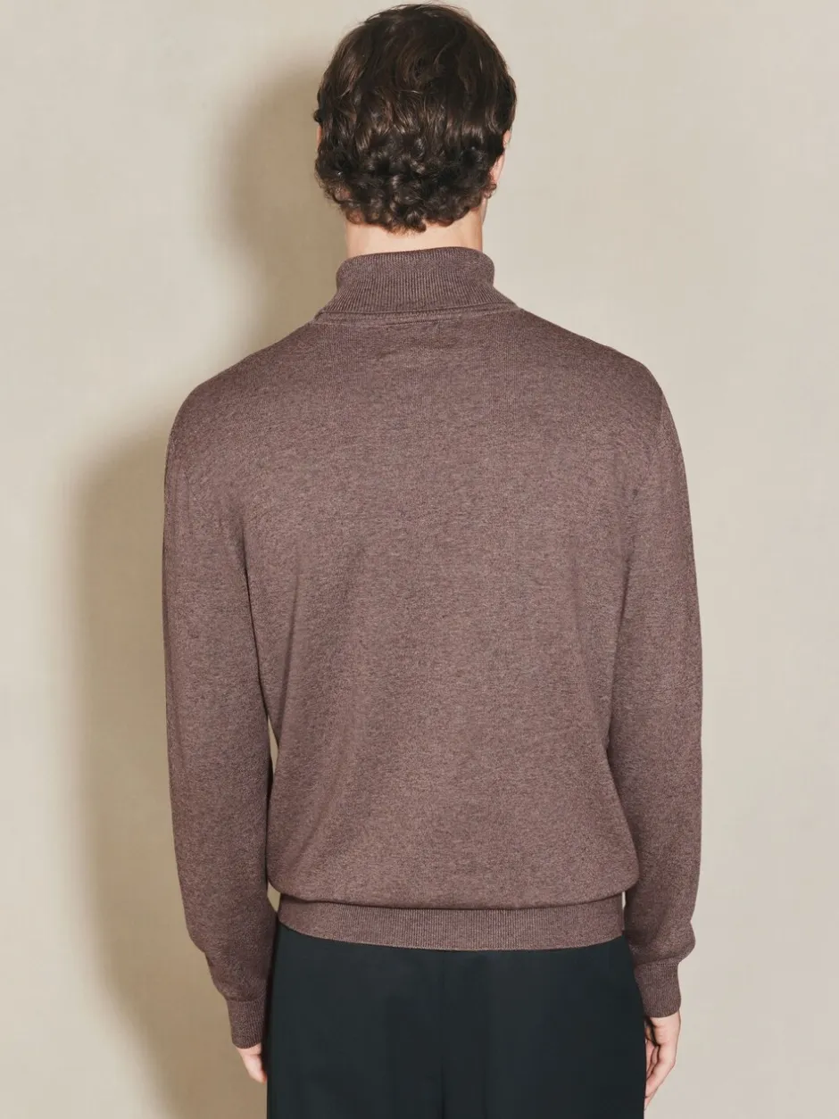 Poloshirts*Next - EDIT Gebreid poloshirt met lange mouwen en rolkraag Donker kiezelkleurig