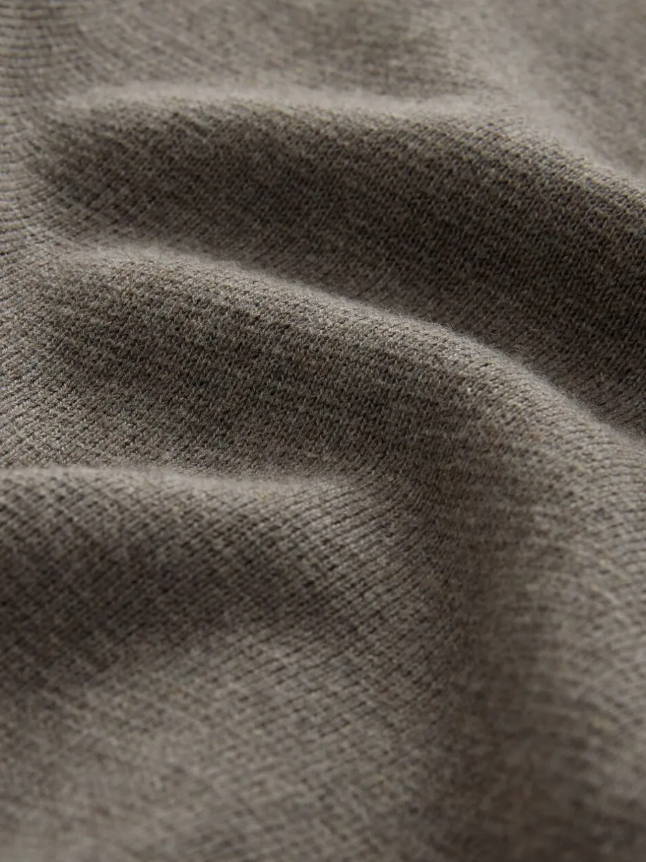 Gebreide Kleding|Next Donker kiezelkleurig - Effen - Regular fit 100% katoenen premium trui met korte rits