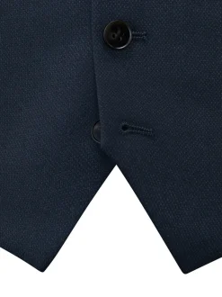 Vesten*Skopes Donker marineblauw - Enkele knoop - Harcourt gilet maatpak met enkel rij knopen