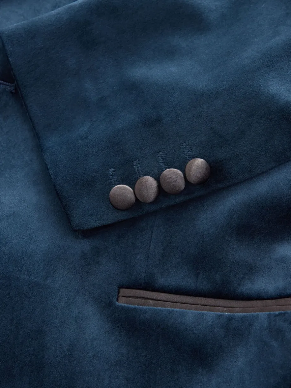 Smokings En Feestkleding|Pakken|Next - Normale Pasvorm - Fluwelen blazer Donker marineblauw