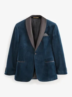 Smokings En Feestkleding|Pakken|Next - Normale Pasvorm - Fluwelen blazer Donker marineblauw