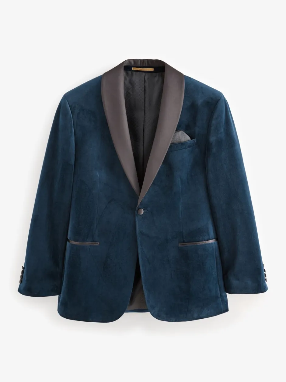 Smokings En Feestkleding|Pakken|Next - Normale Pasvorm - Fluwelen blazer Donker marineblauw