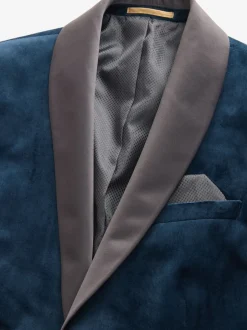 Smokings En Feestkleding|Pakken|Next - Normale Pasvorm - Fluwelen blazer Donker marineblauw