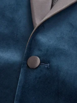 Smokings En Feestkleding|Pakken|Next - Normale Pasvorm - Fluwelen blazer Donker marineblauw