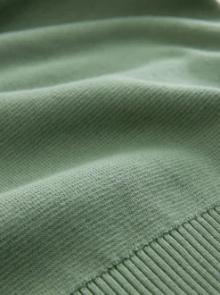 Gebreide Kleding*Next - 100% Cotton Regular Fit Premium Quarter Zip Jumpers 2 Pack Donker steengrijs/saliegroen