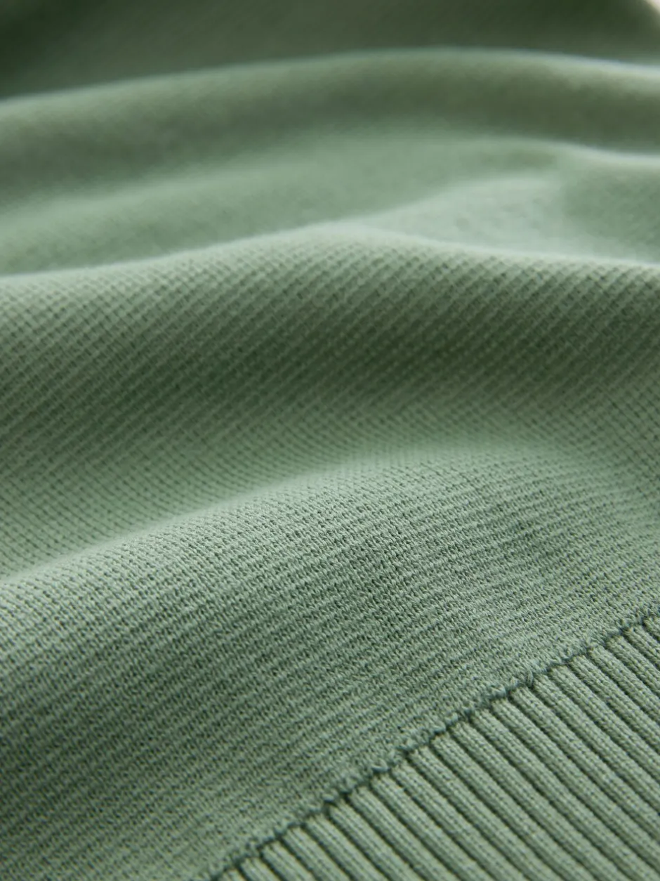 Gebreide Kleding*Next - 100% Cotton Regular Fit Premium Quarter Zip Jumpers 2 Pack Donker steengrijs/saliegroen