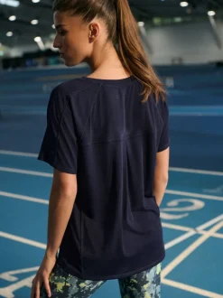 Sportkleding*Next - Active Crew Neck Short Sleeve T-Shirt Donkerblauw
