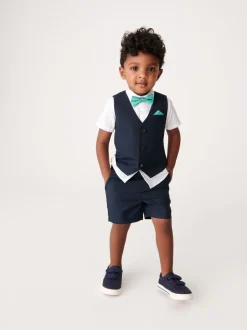 Kostuums En Herenvesten*Baker by Ted Baker - set van overhemd, gilet en short Donkerblauw