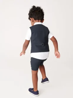 Kostuums En Herenvesten*Baker by Ted Baker - set van overhemd, gilet en short Donkerblauw