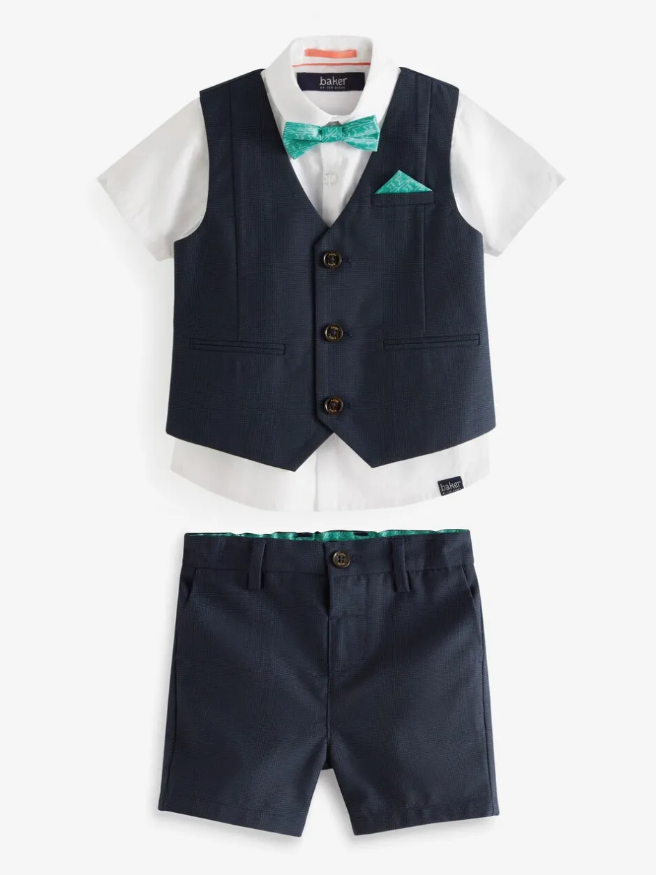 Kostuums En Herenvesten*Baker by Ted Baker - set van overhemd, gilet en short Donkerblauw