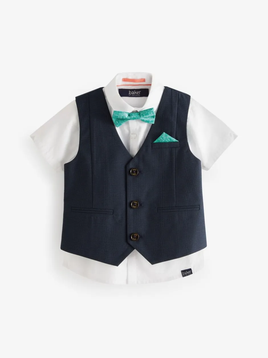 Kostuums En Herenvesten*Baker by Ted Baker - set van overhemd, gilet en short Donkerblauw