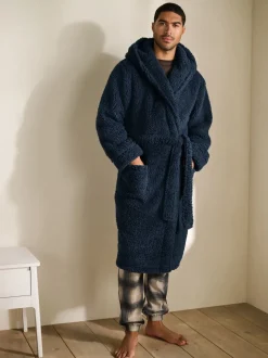 Loungewear|Kamerjassen En Badjassen|Next - Borg badjas Donkerblauw