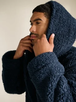 Loungewear|Kamerjassen En Badjassen|Next - Borg badjas Donkerblauw