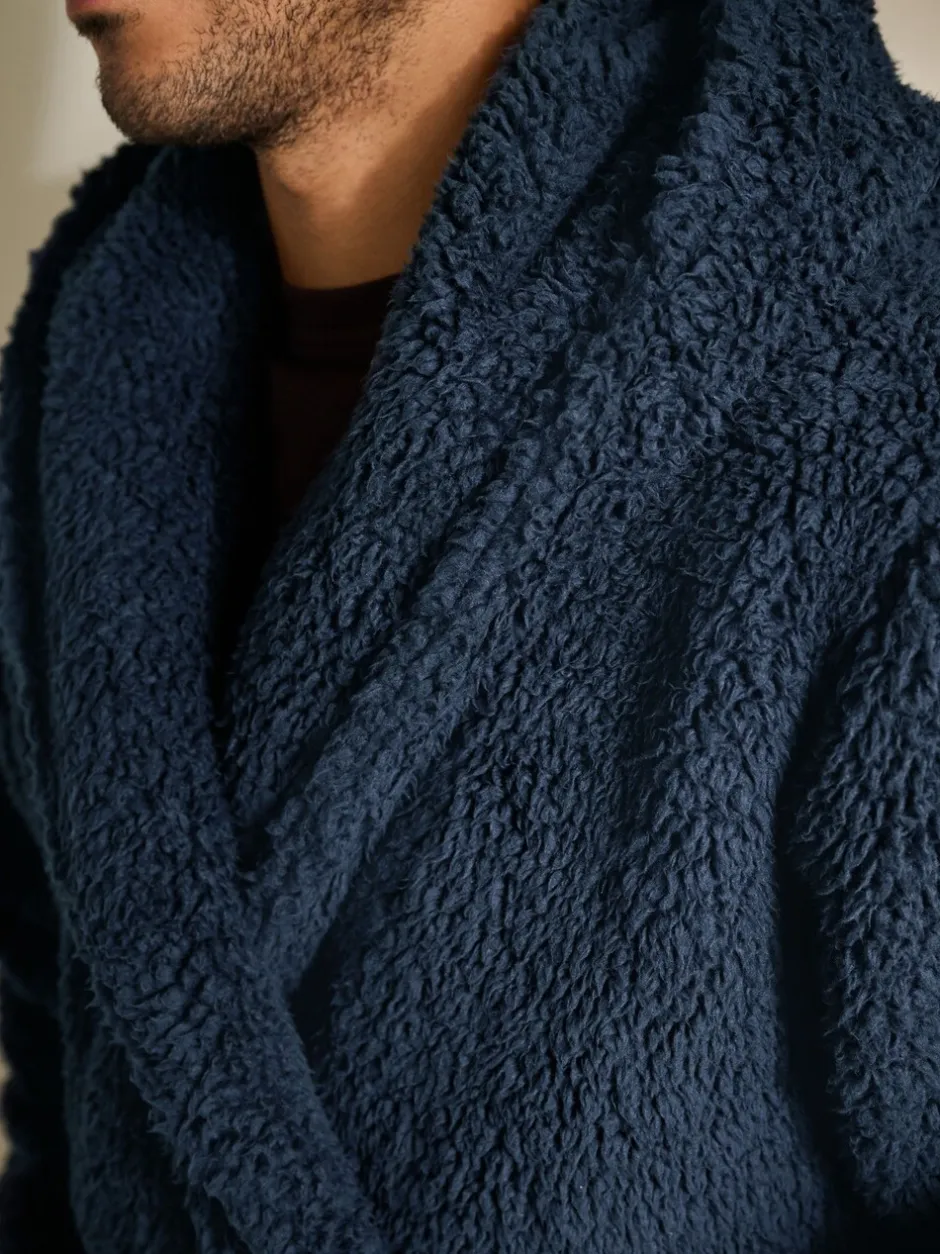 Loungewear|Kamerjassen En Badjassen|Next - Borg badjas Donkerblauw