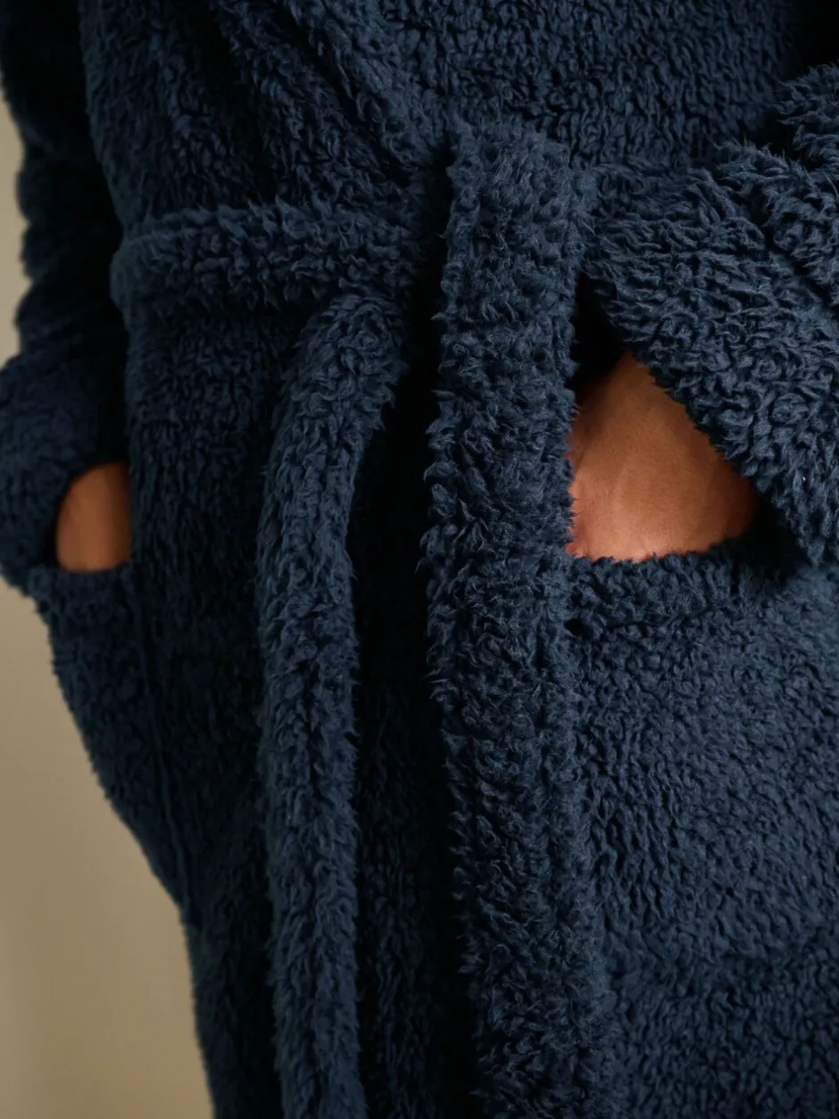Loungewear|Kamerjassen En Badjassen|Next - Borg badjas Donkerblauw