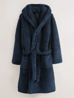 Loungewear|Kamerjassen En Badjassen|Next - Borg badjas Donkerblauw