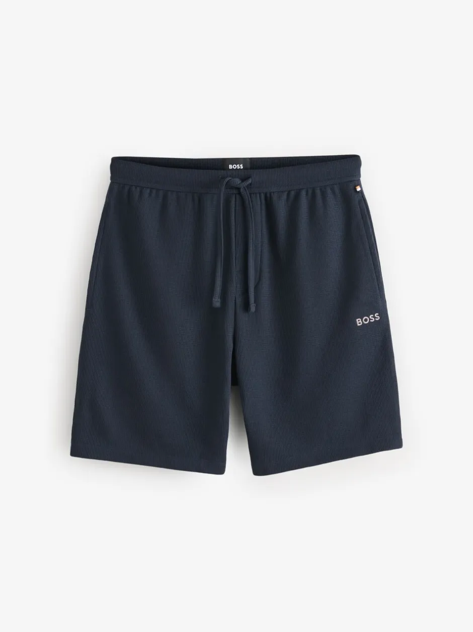 Shorts|BOSS Donkerblauw - Waffle Shorts