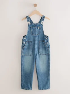 Tuinbroeken|Jumpsuits En Playsuits*Next Donkerblauw - Bretelbroek met wijde pijpen (3-16jr)