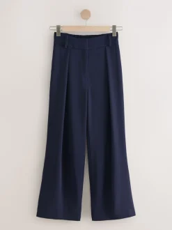 Broeken*Next - Broek met wijde pijpen en elastiek in de achterkant Donkerblauw