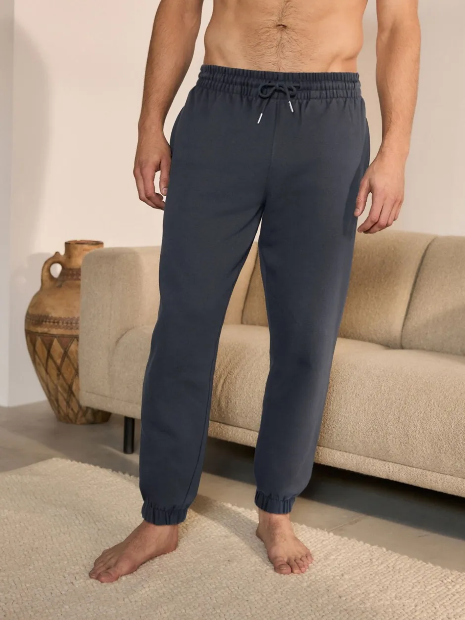 Loungewear|Joggingbroeken*Next - Brushback Heavyweight Open Joggers Donkerblauw
