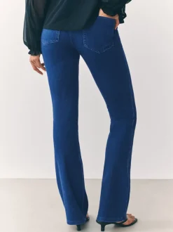 Leggings En Joggingbroeken|Next - Check Jersey Bootcut Leggings Donkerblauw