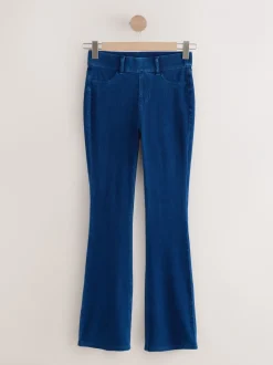 Leggings En Joggingbroeken|Next - Check Jersey Bootcut Leggings Donkerblauw