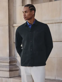 Formele Overhemden|Next - Chore Twill Shacket Overshirt Donkerblauw