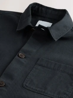 Formele Overhemden|Next - Chore Twill Shacket Overshirt Donkerblauw