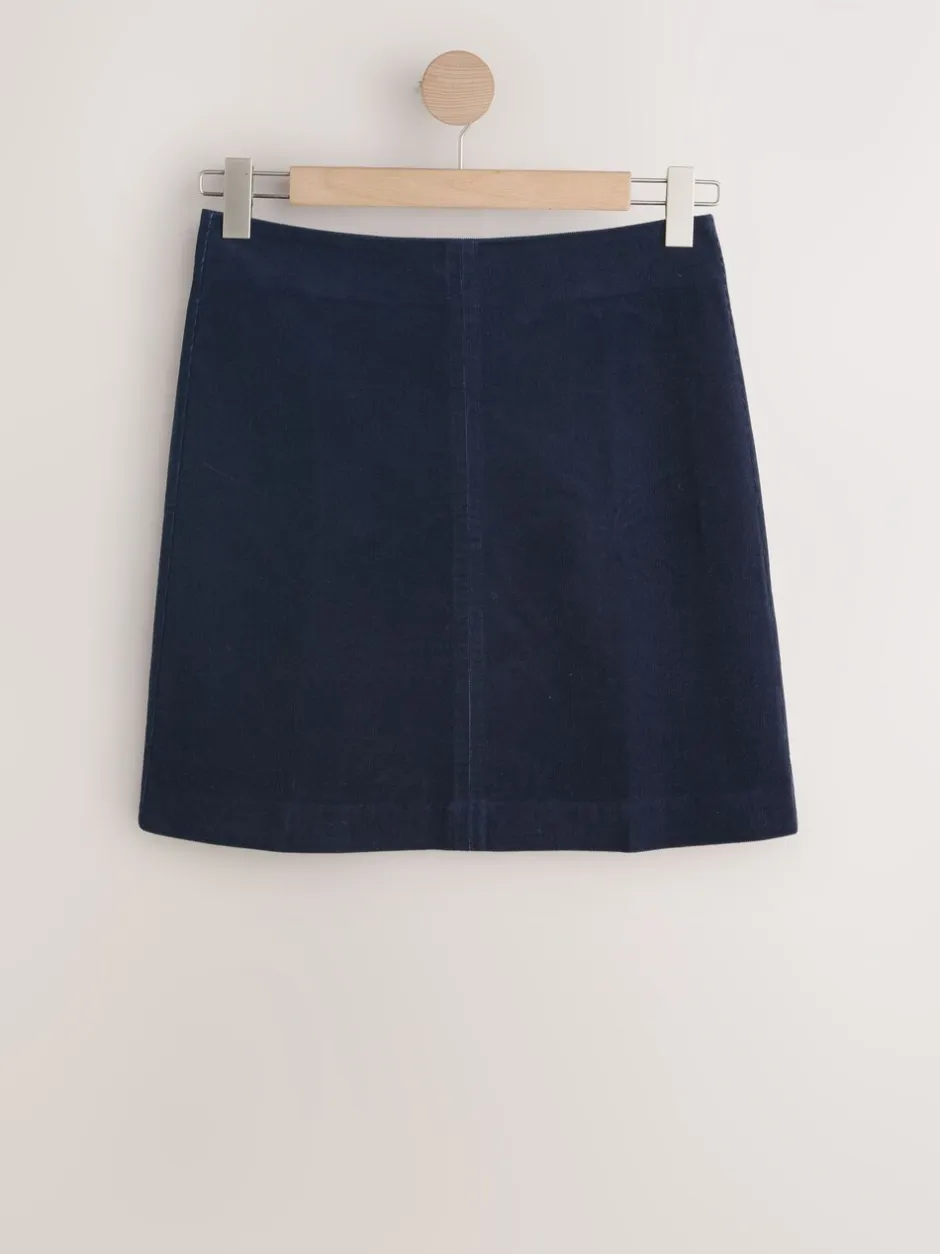 Rokken*Next Donkerblauw - Corduroy minirok