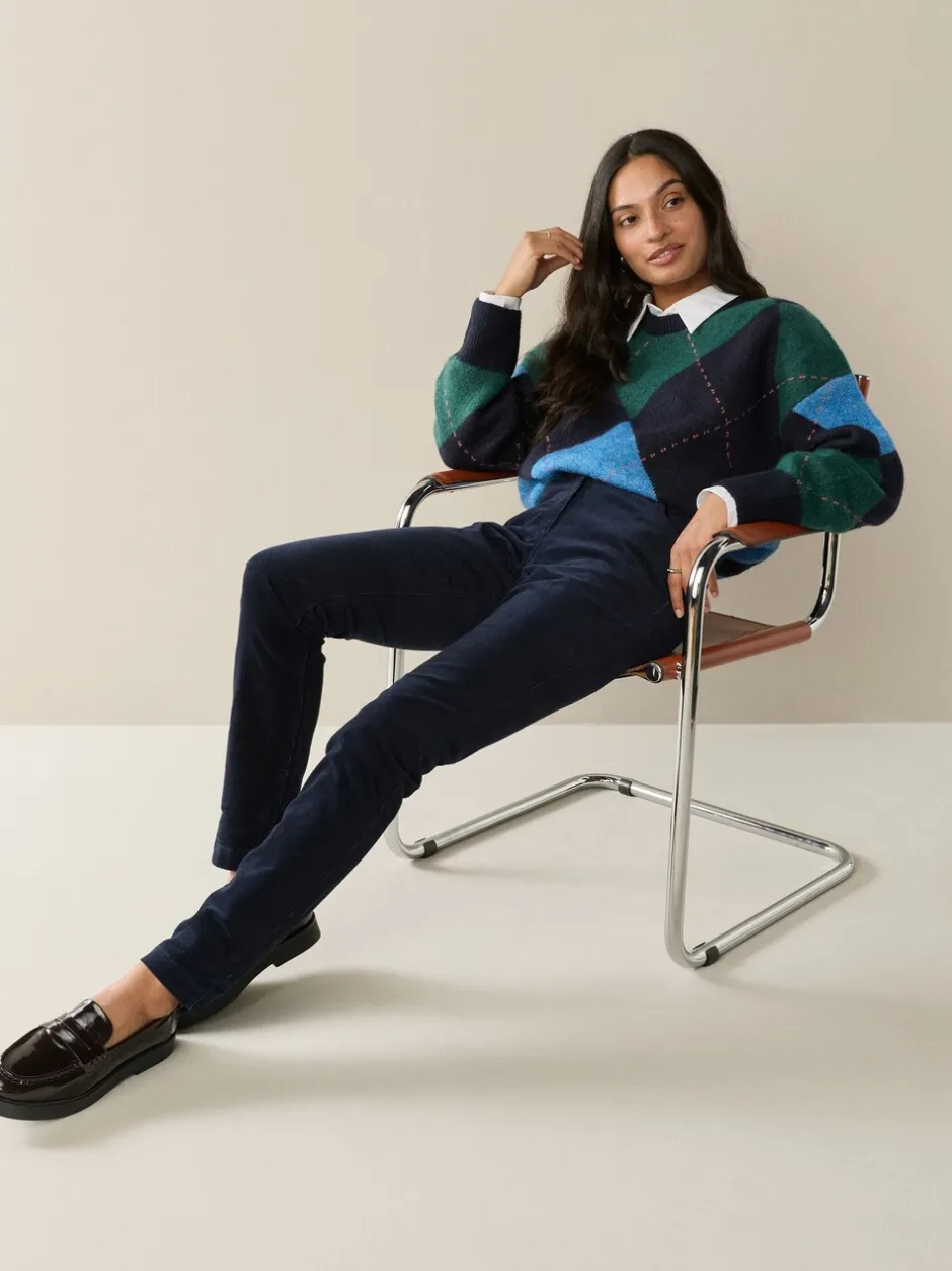 Broeken*Next - Corduroy skinny broek Donkerblauw