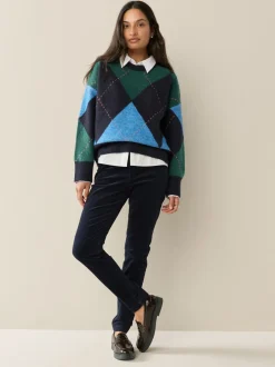 Broeken*Next - Corduroy skinny broek Donkerblauw