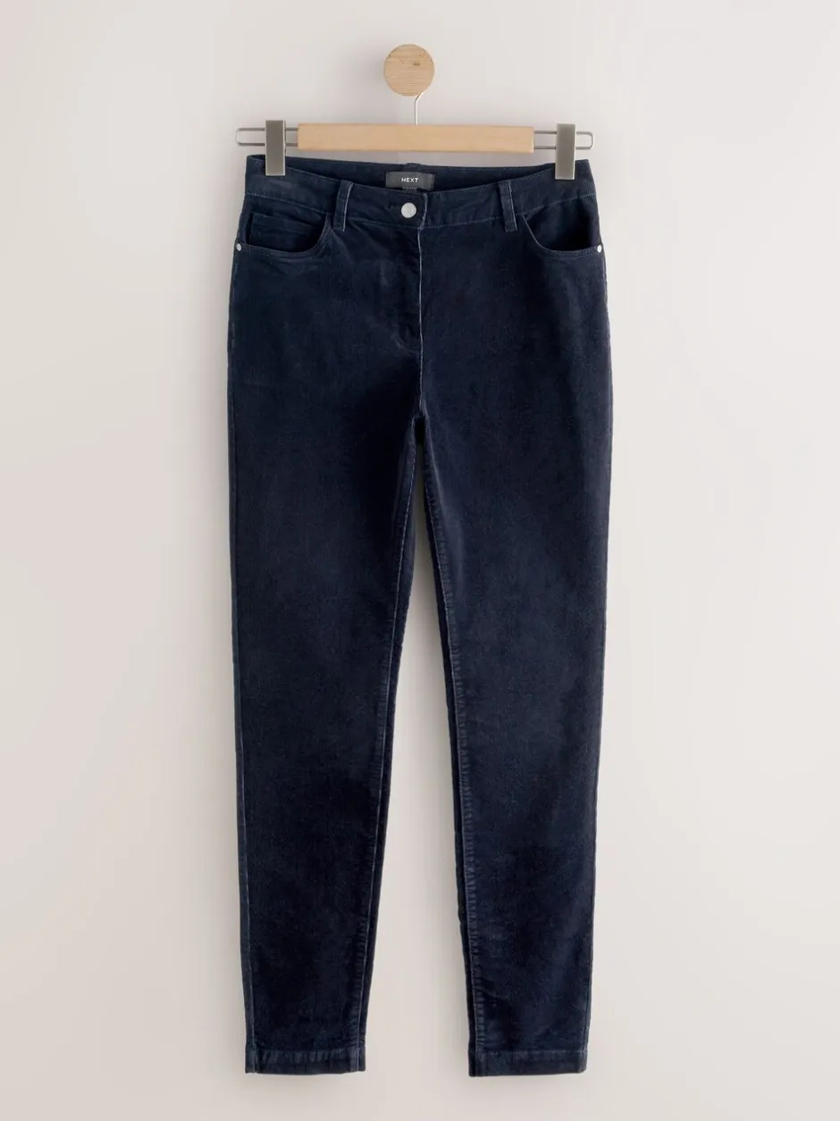 Broeken*Next - Corduroy skinny broek Donkerblauw
