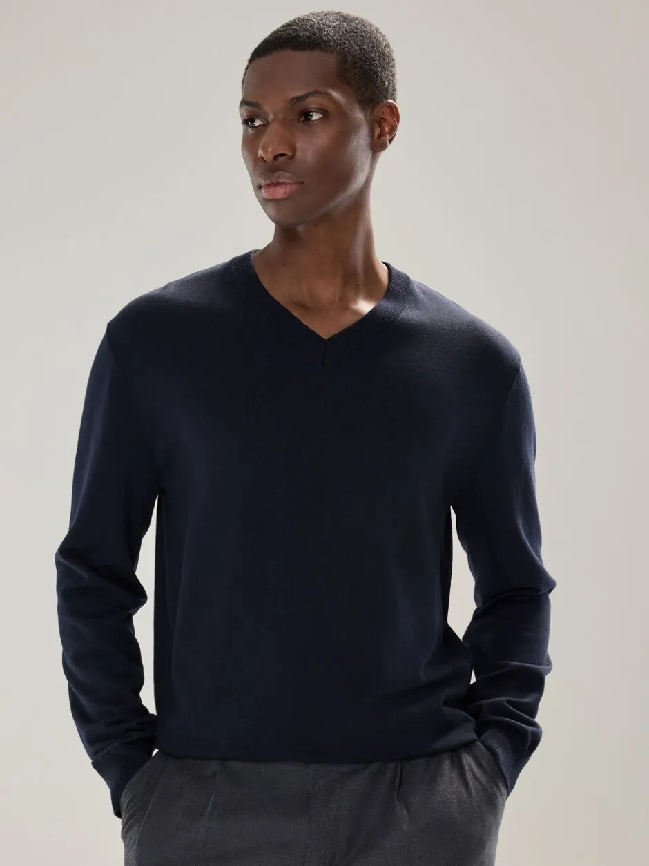 Gebreide Kleding*Next - Cotton Rich Long Sleeve Jumper Donkerblauw