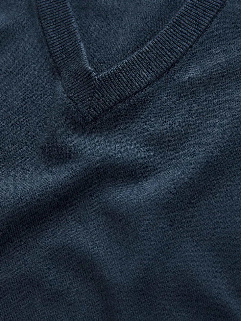 Gebreide Kleding*Next - Cotton Rich Long Sleeve Jumper Donkerblauw