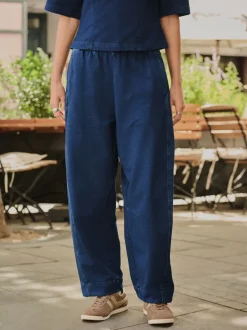 Jeans*Next - Denim Jersey Broeken met Barrel jeans Donkerblauw