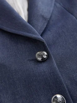Kostuums En Werkkleding*Next Donkerblauw - Denim Military Fitted Single Breasted Blazer