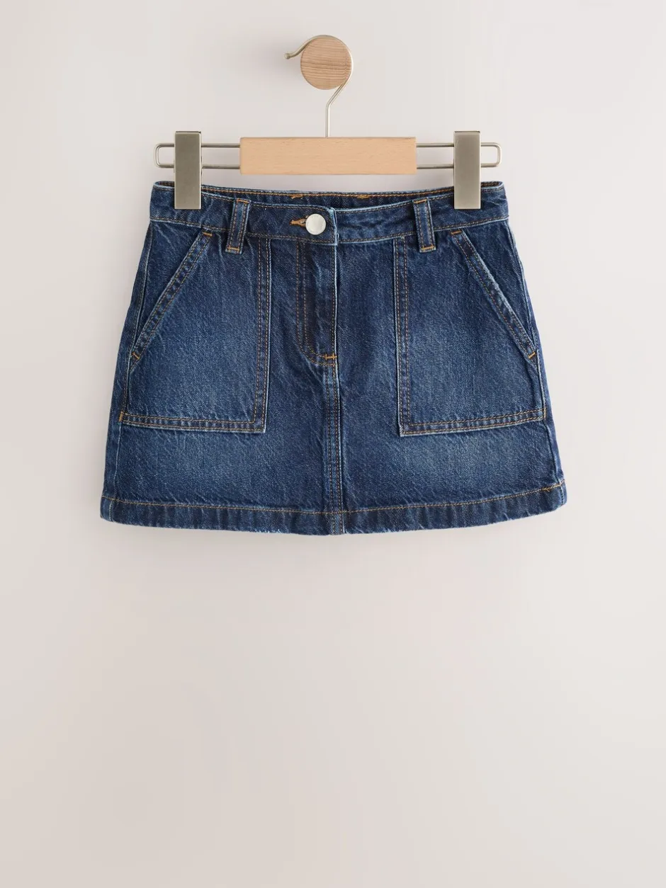 Shorts En Rokken|Next - Denim rok (3-16jaar) Donkerblauw