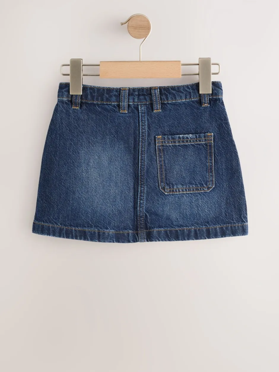 Shorts En Rokken|Next - Denim rok (3-16jaar) Donkerblauw