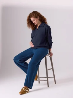 Moederschap*Next Donkerblauw - Denim zwangerschapsleggings met wijde pijpen