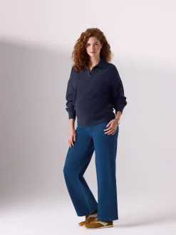 Moederschap*Next Donkerblauw - Denim zwangerschapsleggings met wijde pijpen