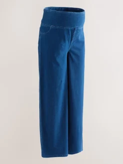 Moederschap*Next Donkerblauw - Denim zwangerschapsleggings met wijde pijpen