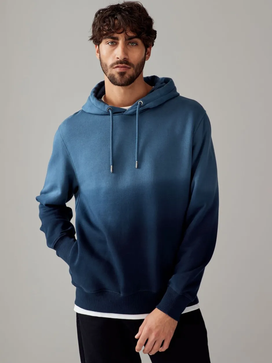 Sweaters En Hoody´S|Sweaters En Hoody´S|Next - Dip Dye Katoenrijke Jersey Hoodie Donkerblauw