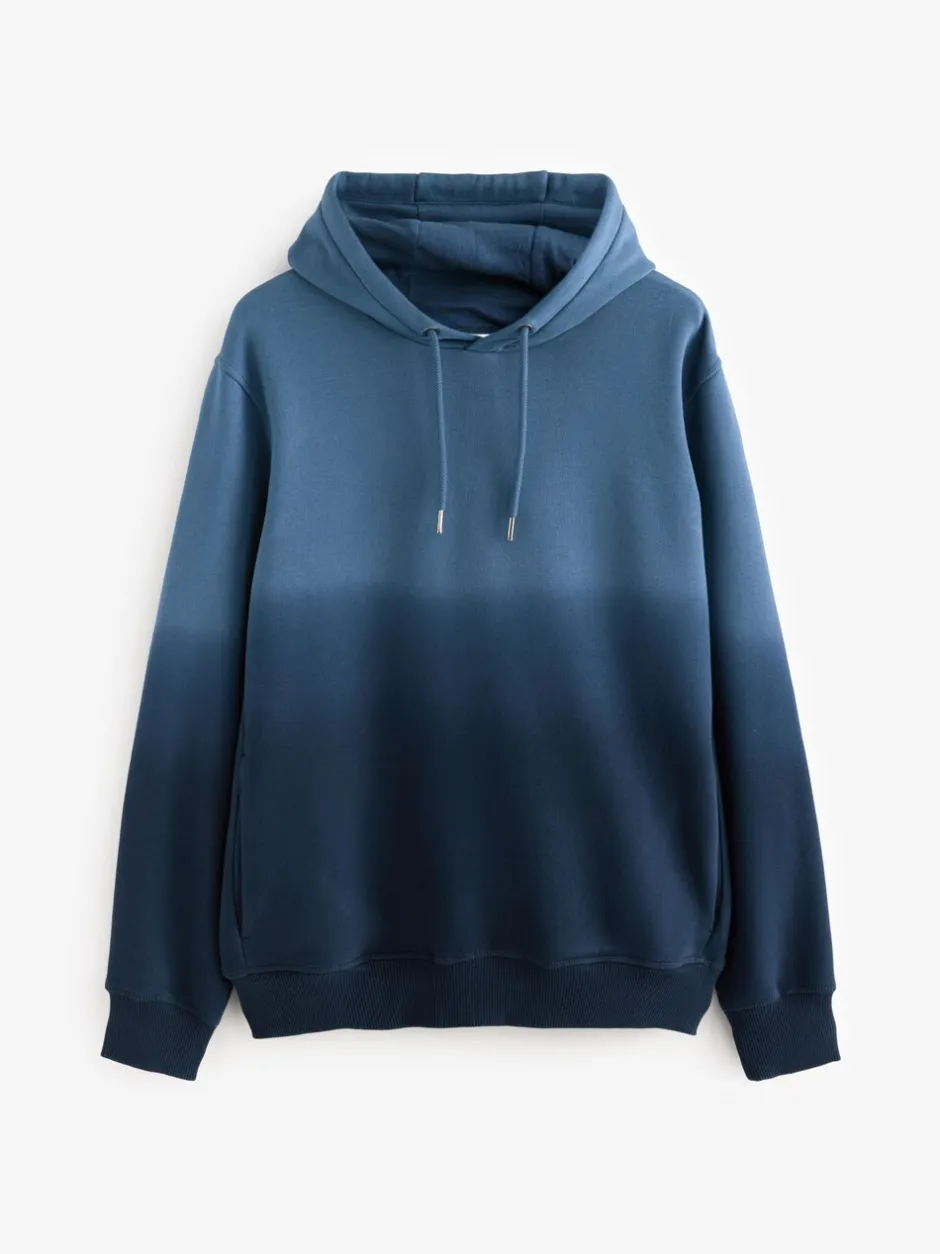 Sweaters En Hoody´S|Sweaters En Hoody´S|Next - Dip Dye Katoenrijke Jersey Hoodie Donkerblauw