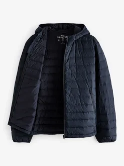 Jassen En Jacks*Next - Douchebestendige lichtgewicht pufferjas met capuchon Donkerblauw