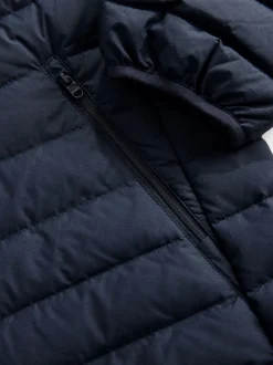 Jassen En Jacks*Next - Douchebestendige lichtgewicht pufferjas met capuchon Donkerblauw