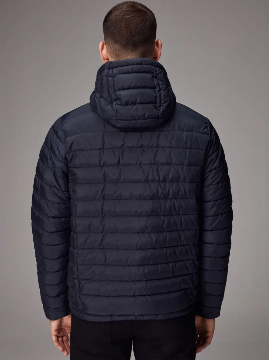 Jassen En Jacks*Next - Douchebestendige lichtgewicht pufferjas met capuchon Donkerblauw