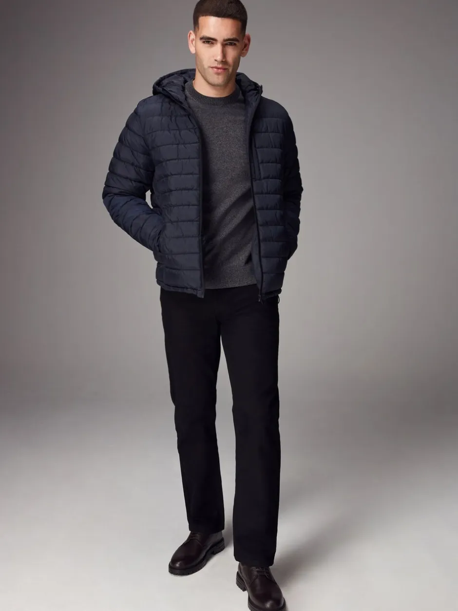 Jassen En Jacks*Next - Douchebestendige lichtgewicht pufferjas met capuchon Donkerblauw