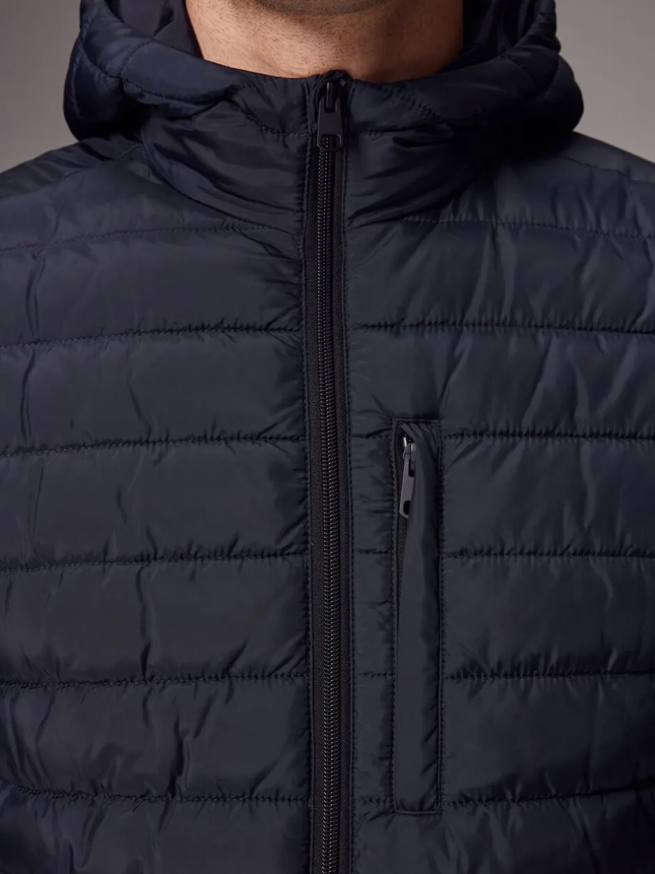 Jassen En Jacks*Next - Douchebestendige lichtgewicht pufferjas met capuchon Donkerblauw